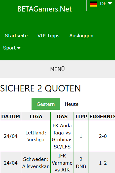 gewonnene Wettscheine